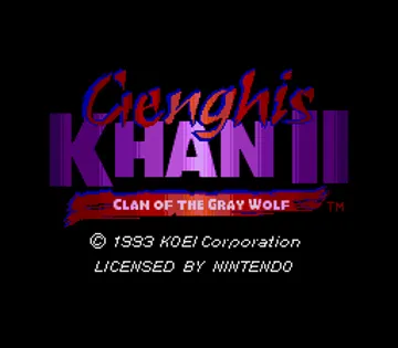 Genghis Khan II - Clan of the Gray Wolf (USA) screen shot title